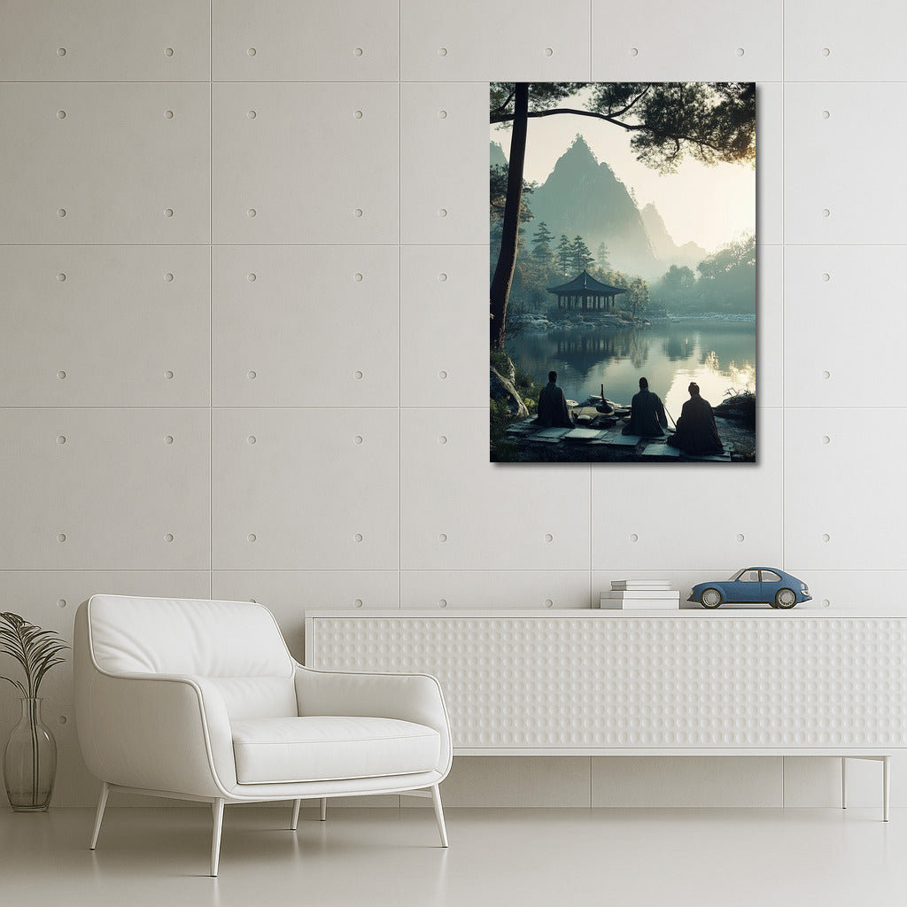 Contemplation at the Lake Pavilion