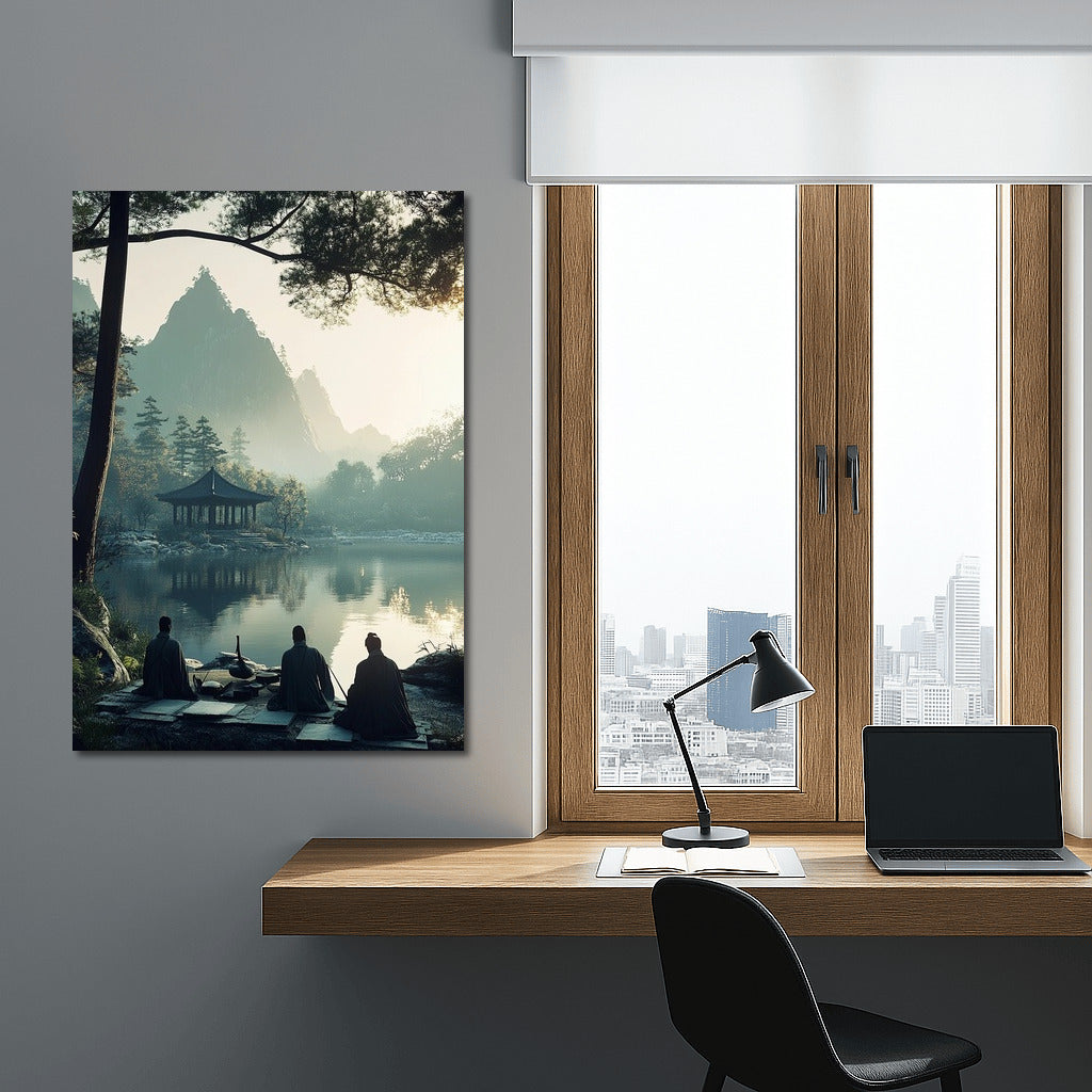 Contemplation at the Lake Pavilion