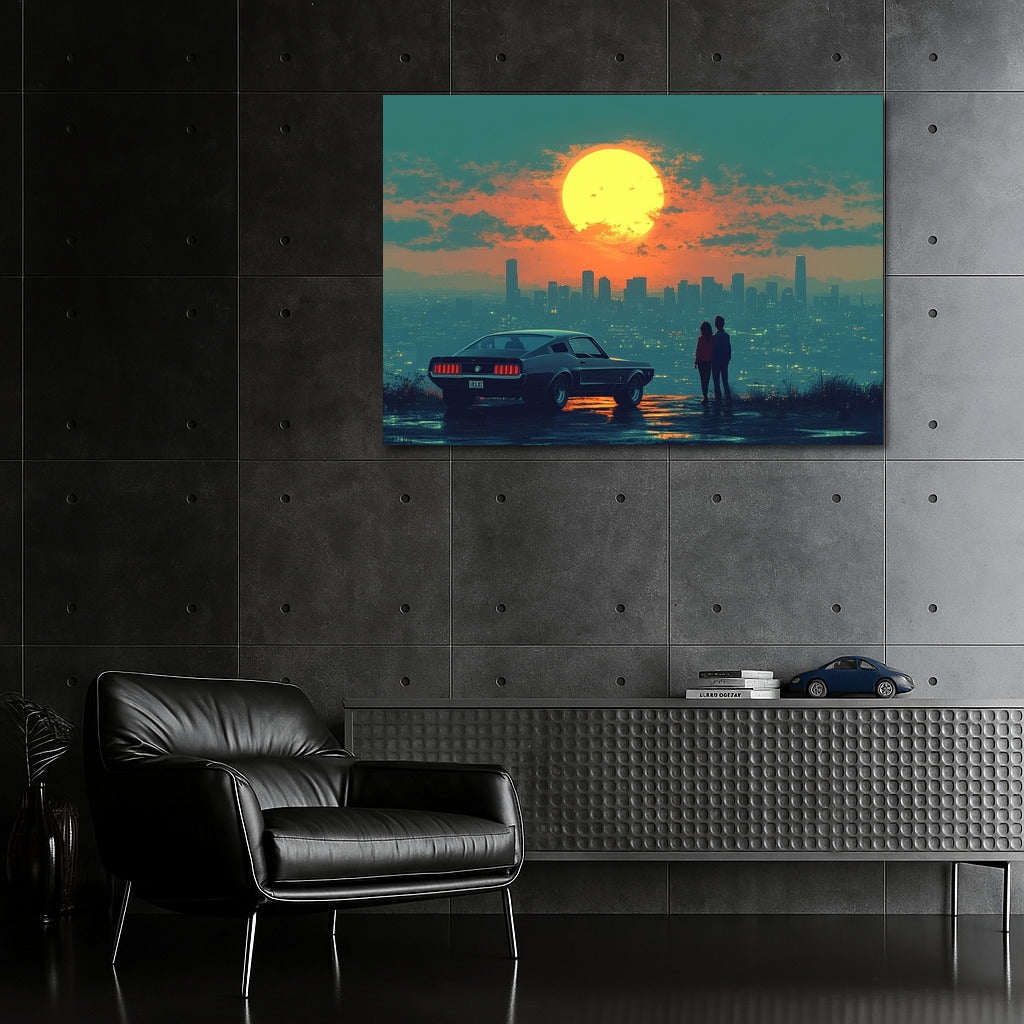 Mustang in the Sunset Embrace