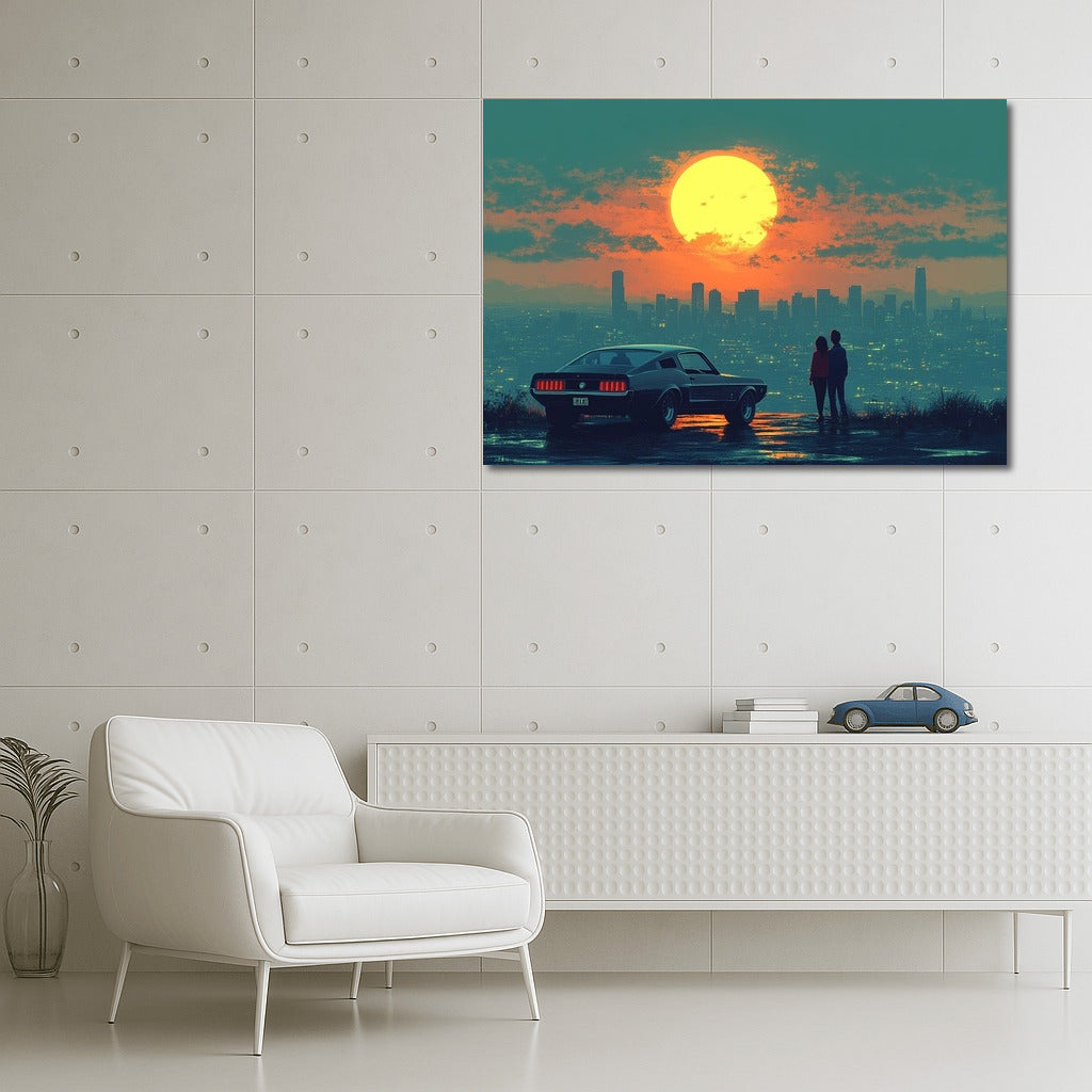 Mustang in the Sunset Embrace