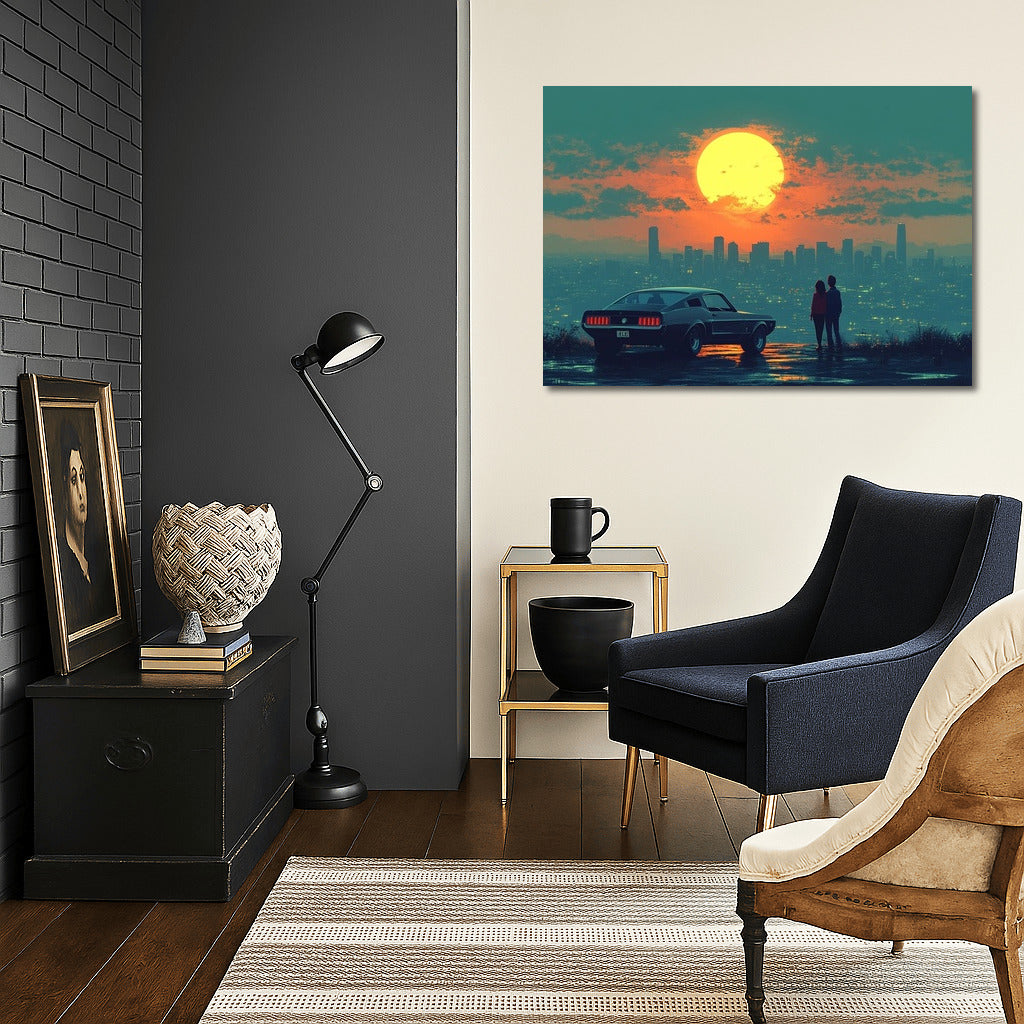 Mustang in the Sunset Embrace