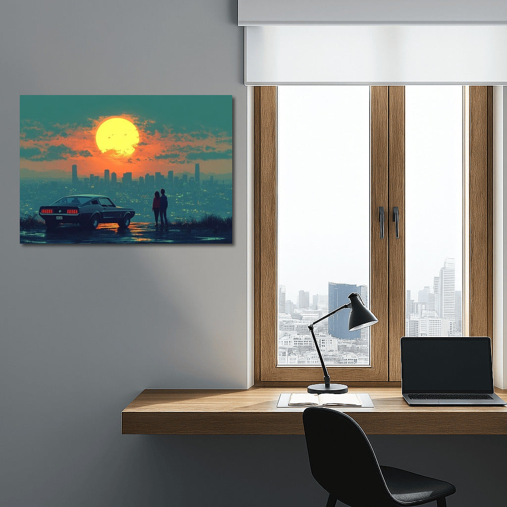 Mustang in the Sunset Embrace