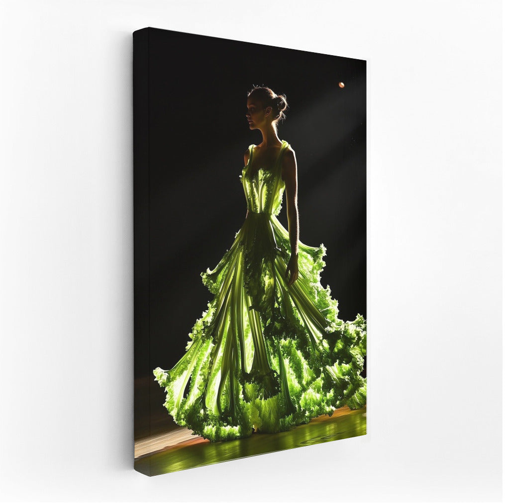 Dream Leaves: Silhouette in Emerald Dress