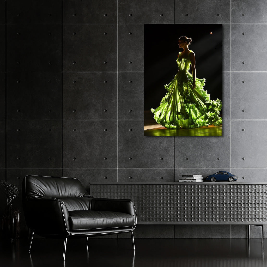 Dream Leaves: Silhouette in Emerald Dress