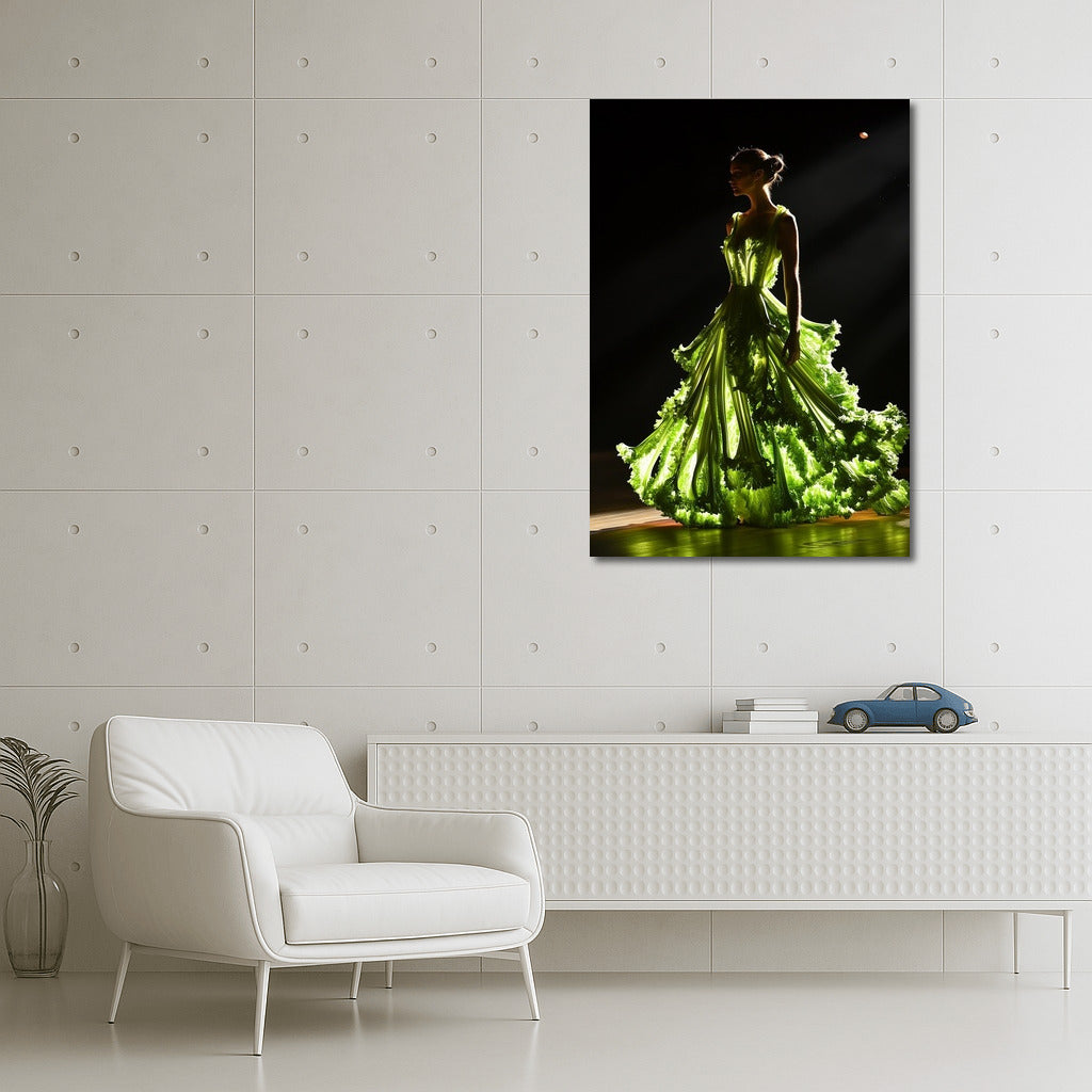 Dream Leaves: Silhouette in Emerald Dress