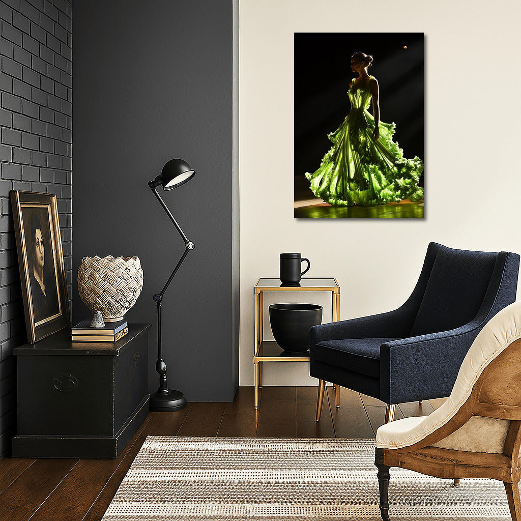 Dream Leaves: Silhouette in Emerald Dress