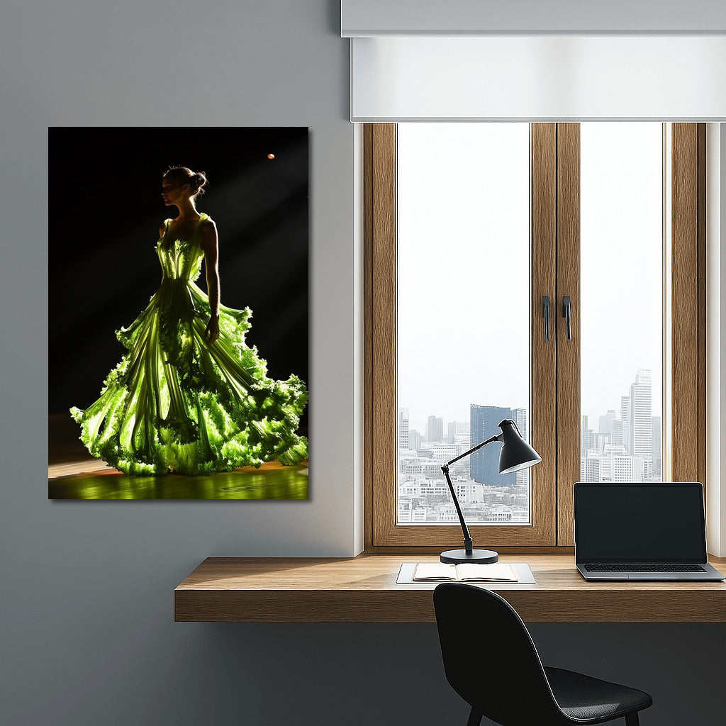 Dream Leaves: Silhouette in Emerald Dress