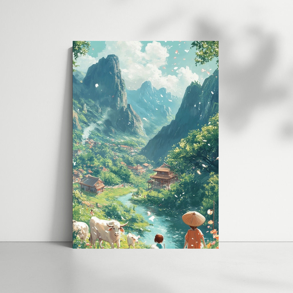 Harmony of Mountains and Flowers: Idyll of the Village