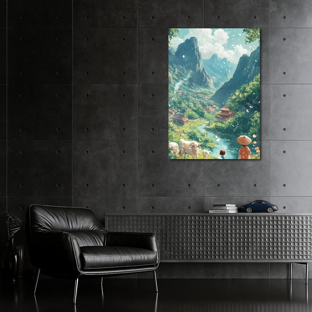 Harmony of Mountains and Flowers: Idyll of the Village