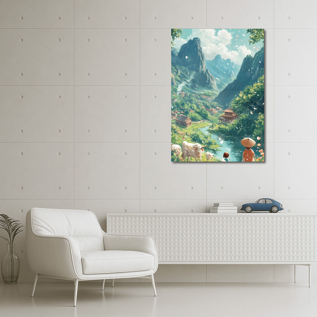 Harmony of Mountains and Flowers: Idyll of the Village