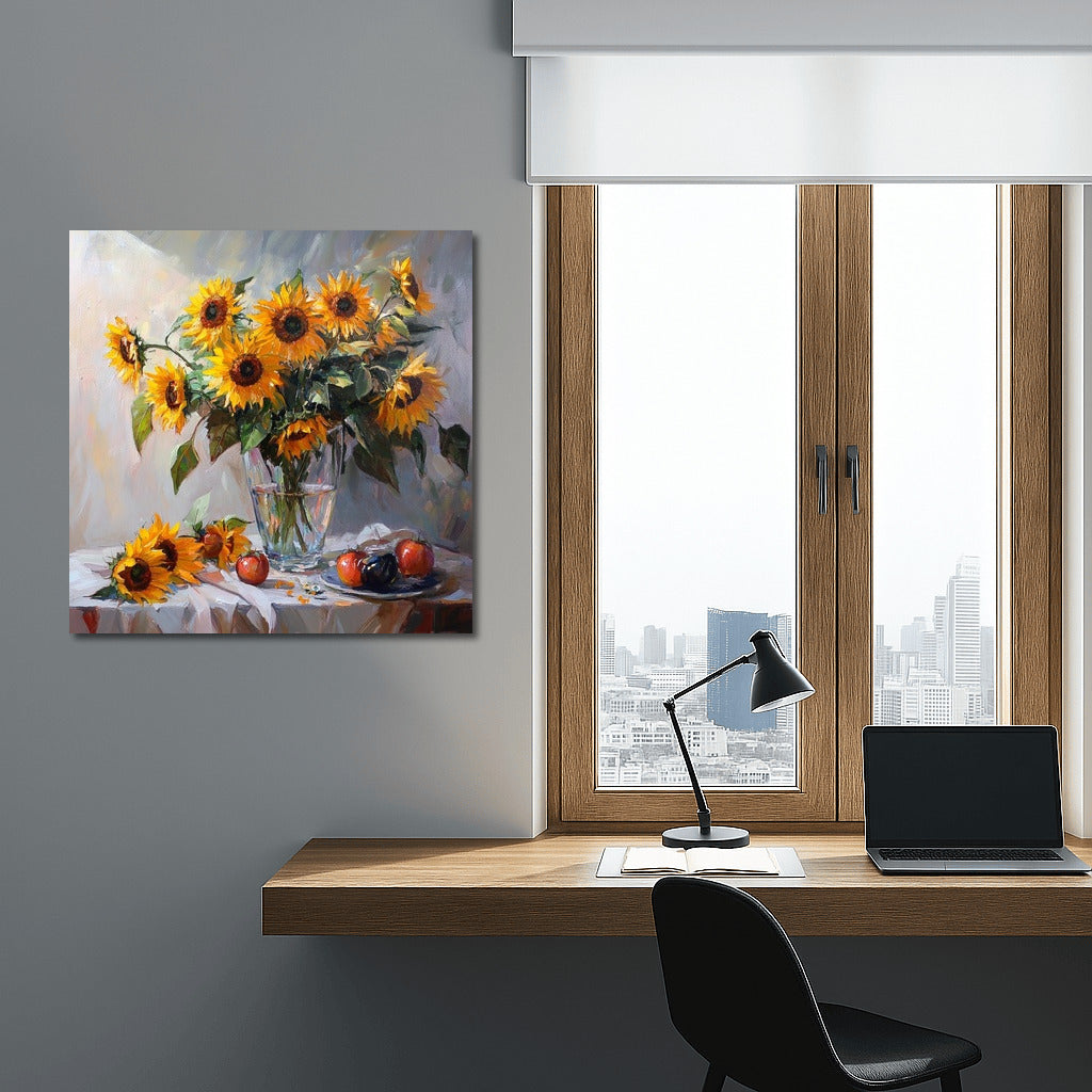 Solar Burst: Sunflowers and Fruits