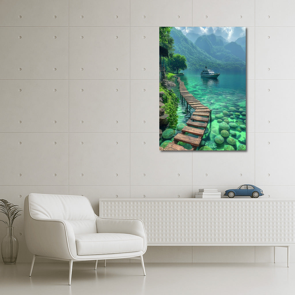 Boat in the Embrace of Blue Dreams