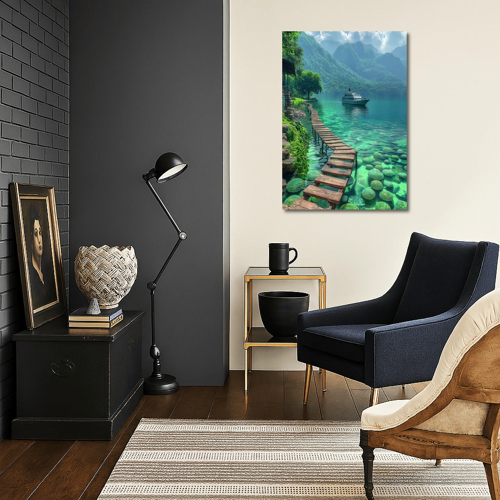 Boat in the Embrace of Blue Dreams