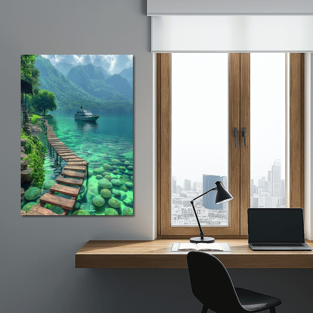 Boat in the Embrace of Blue Dreams