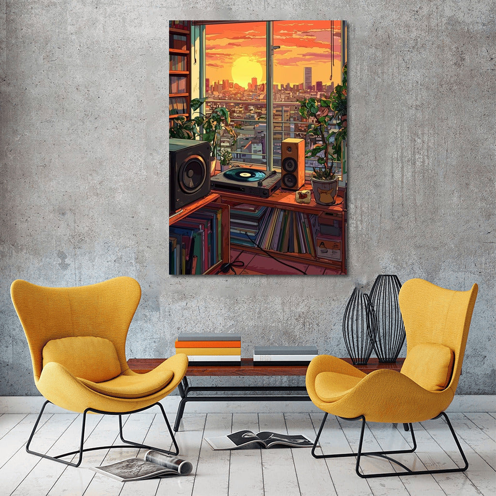 Harmony of Sunset and Vinyl