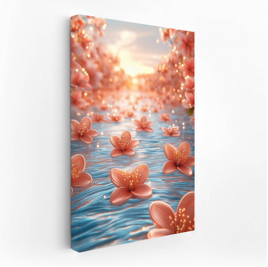 Symphony of Sunset and Flowers