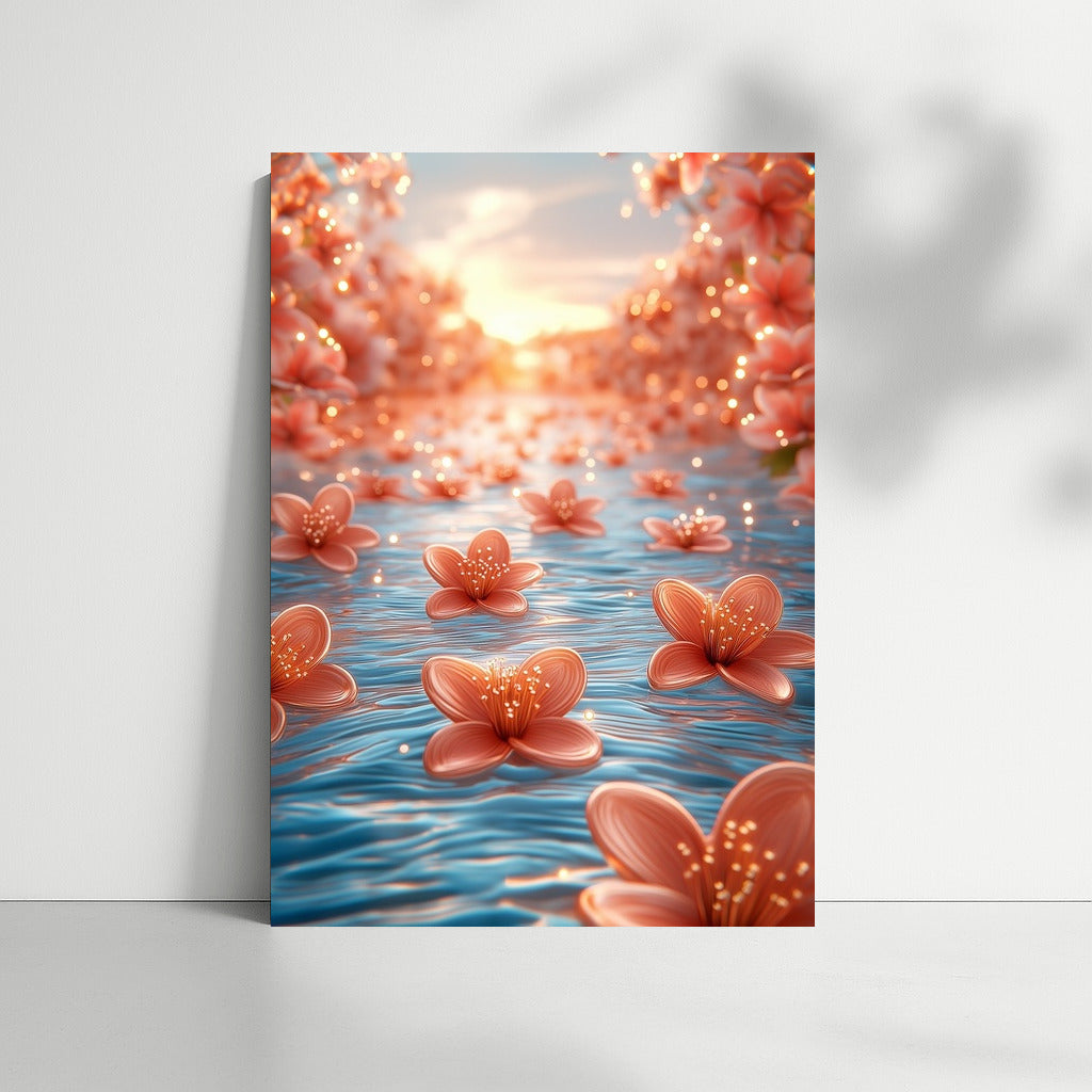 Symphony of Sunset and Flowers