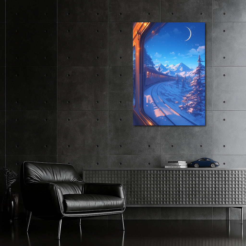 Moonlight Express: Journey Through the Snowy Peaks