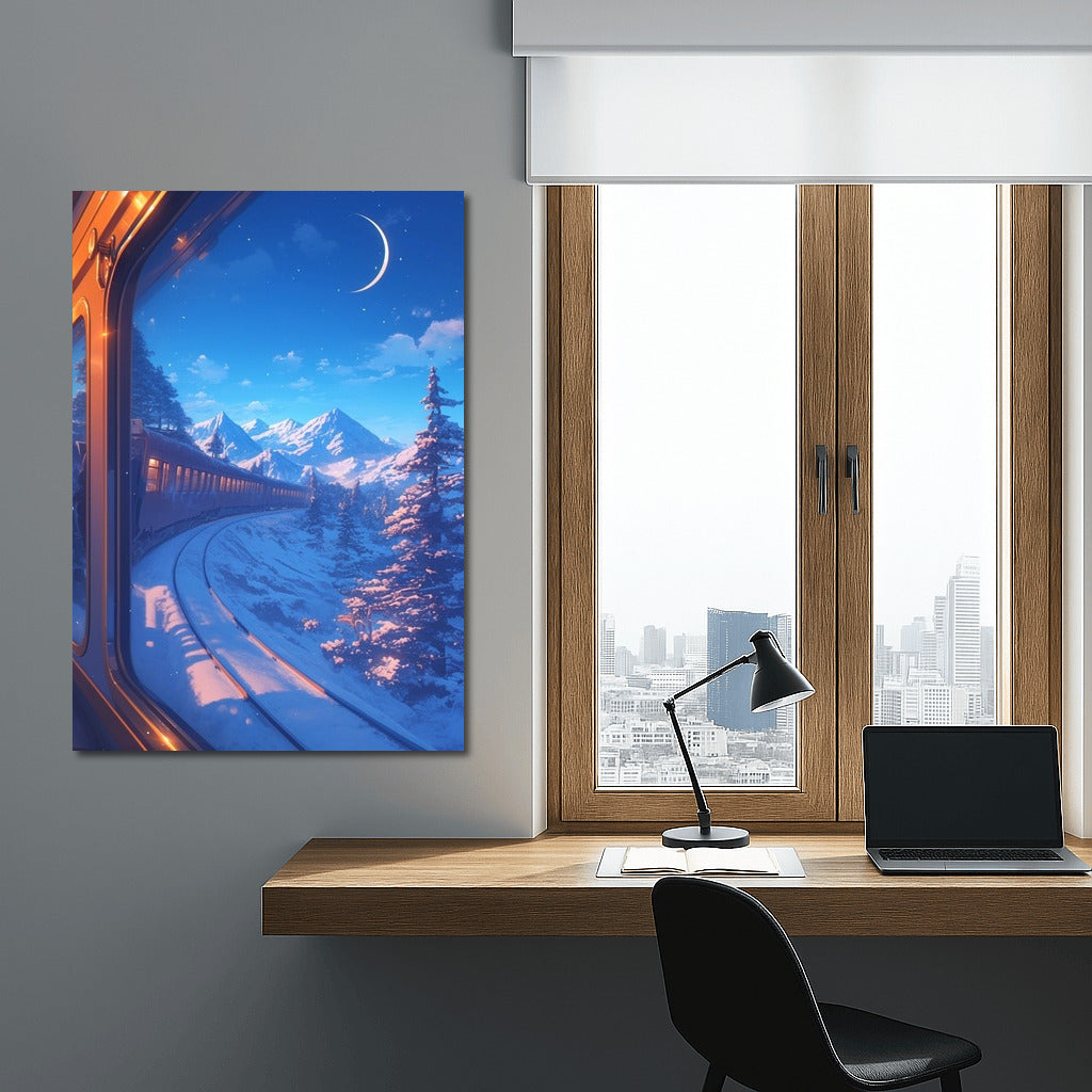 Moonlight Express: Journey Through the Snowy Peaks