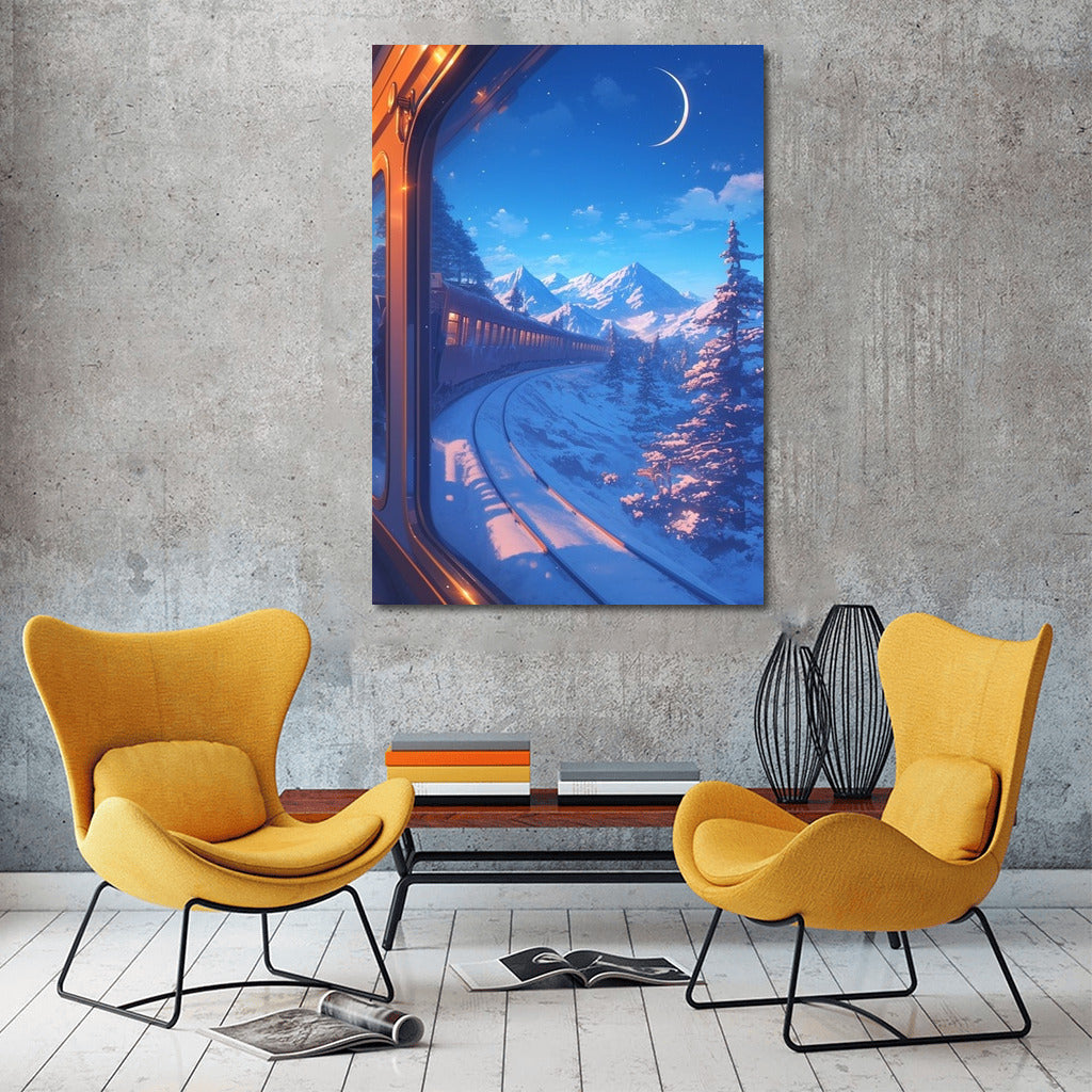 Moonlight Express: Journey Through the Snowy Peaks