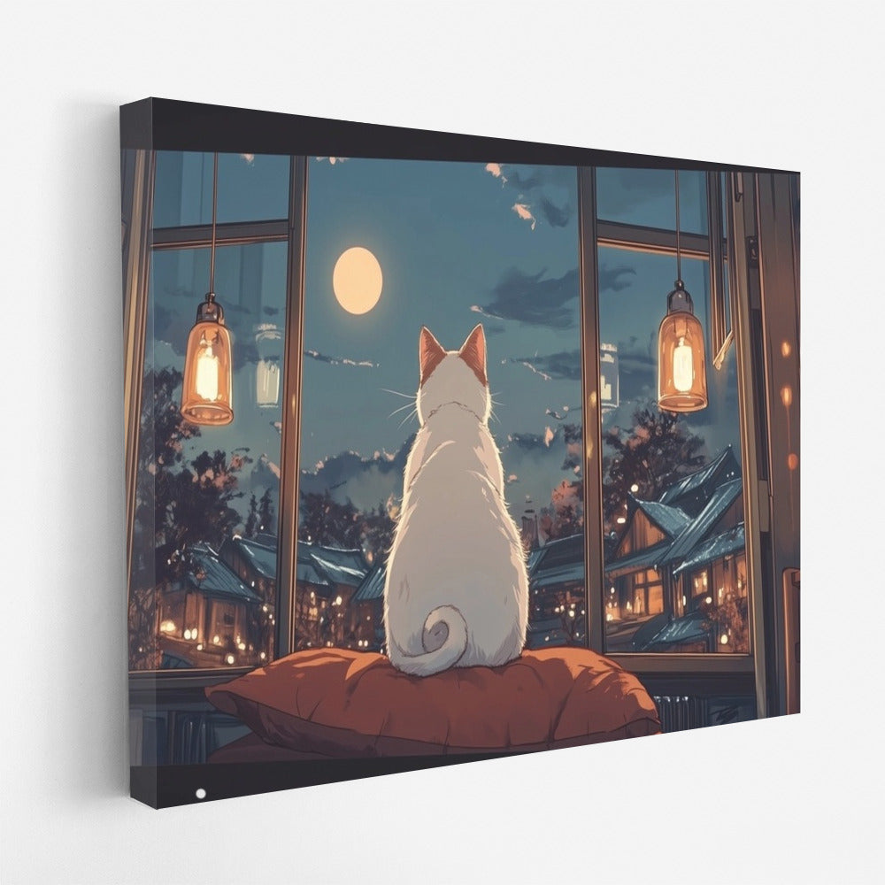 Moon Cat in the Window