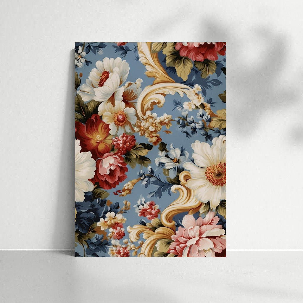 Flower Symphony on Blue