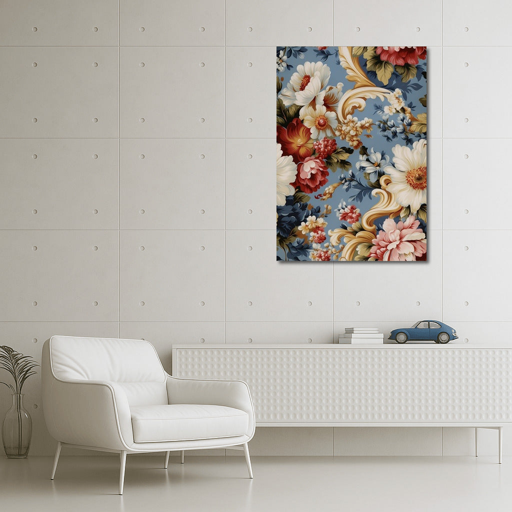 Flower Symphony on Blue