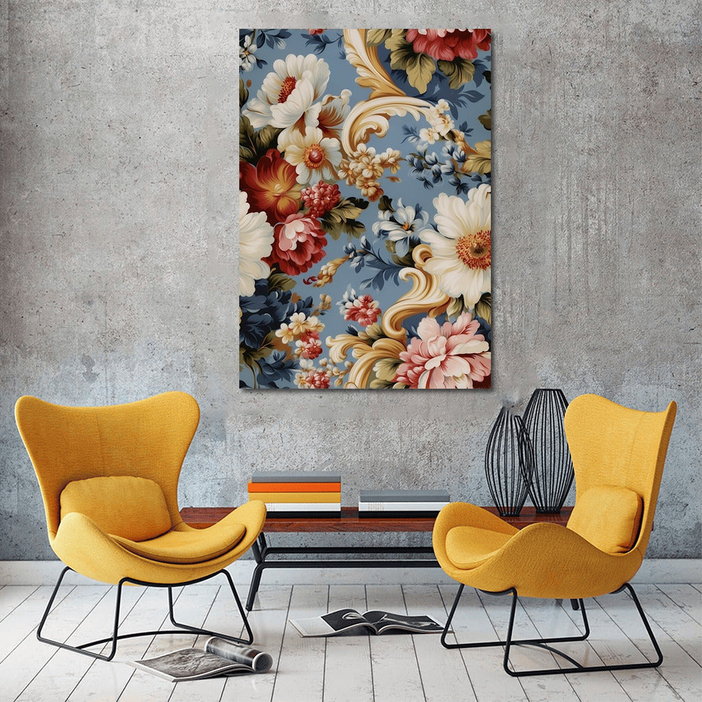 Flower Symphony on Blue