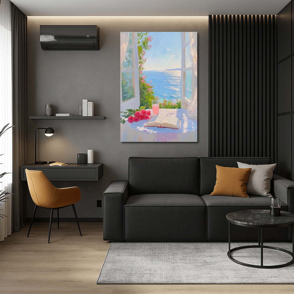 Pink Dawn at the Sea Window