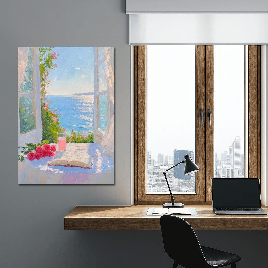 Pink Dawn at the Sea Window