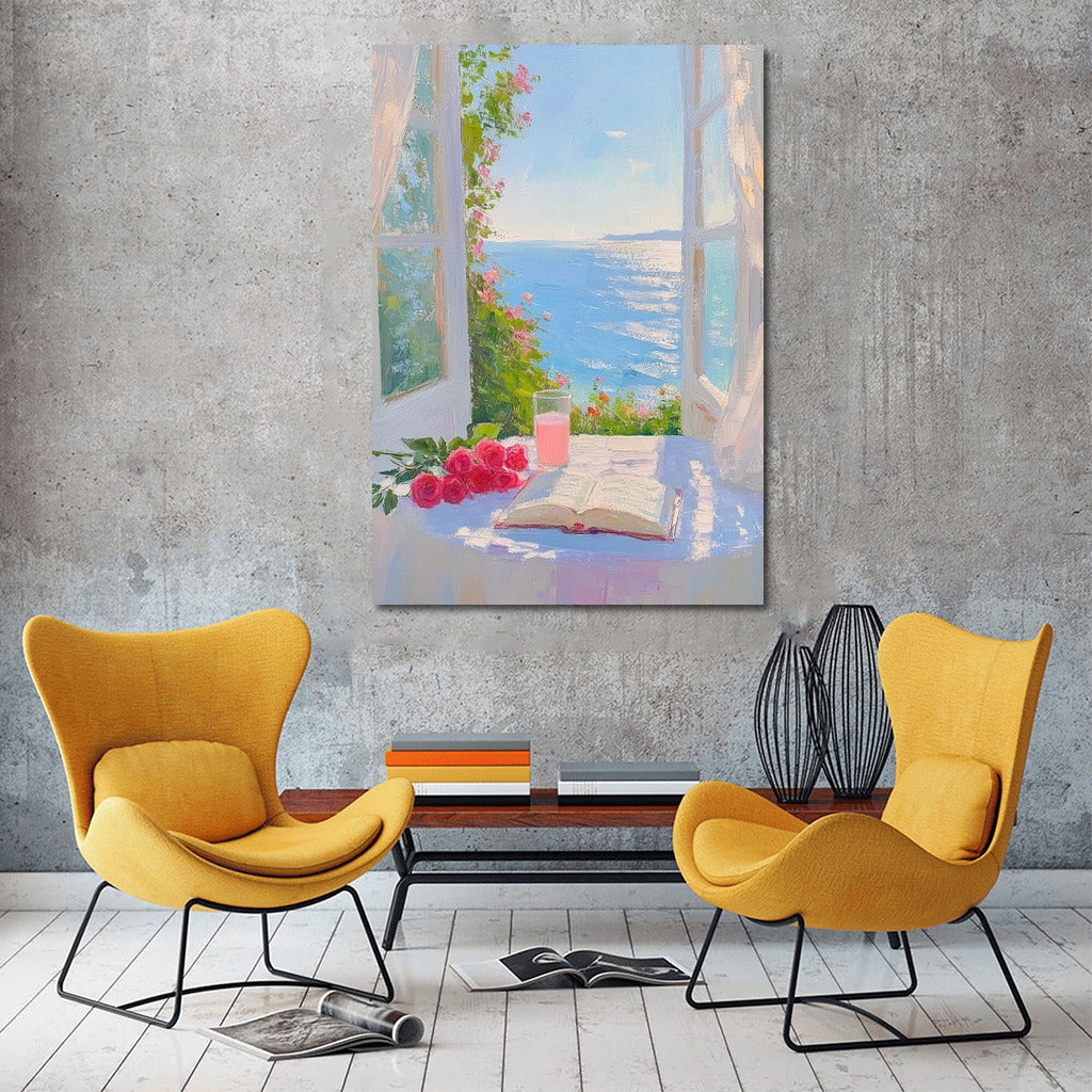 Pink Dawn at the Sea Window