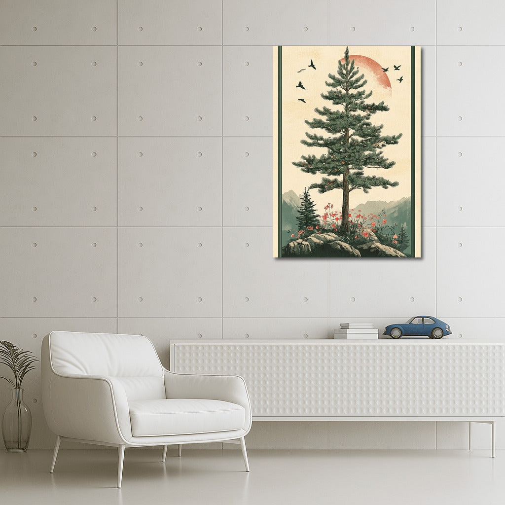 Pine in the Embrace of the Scarlet Sun