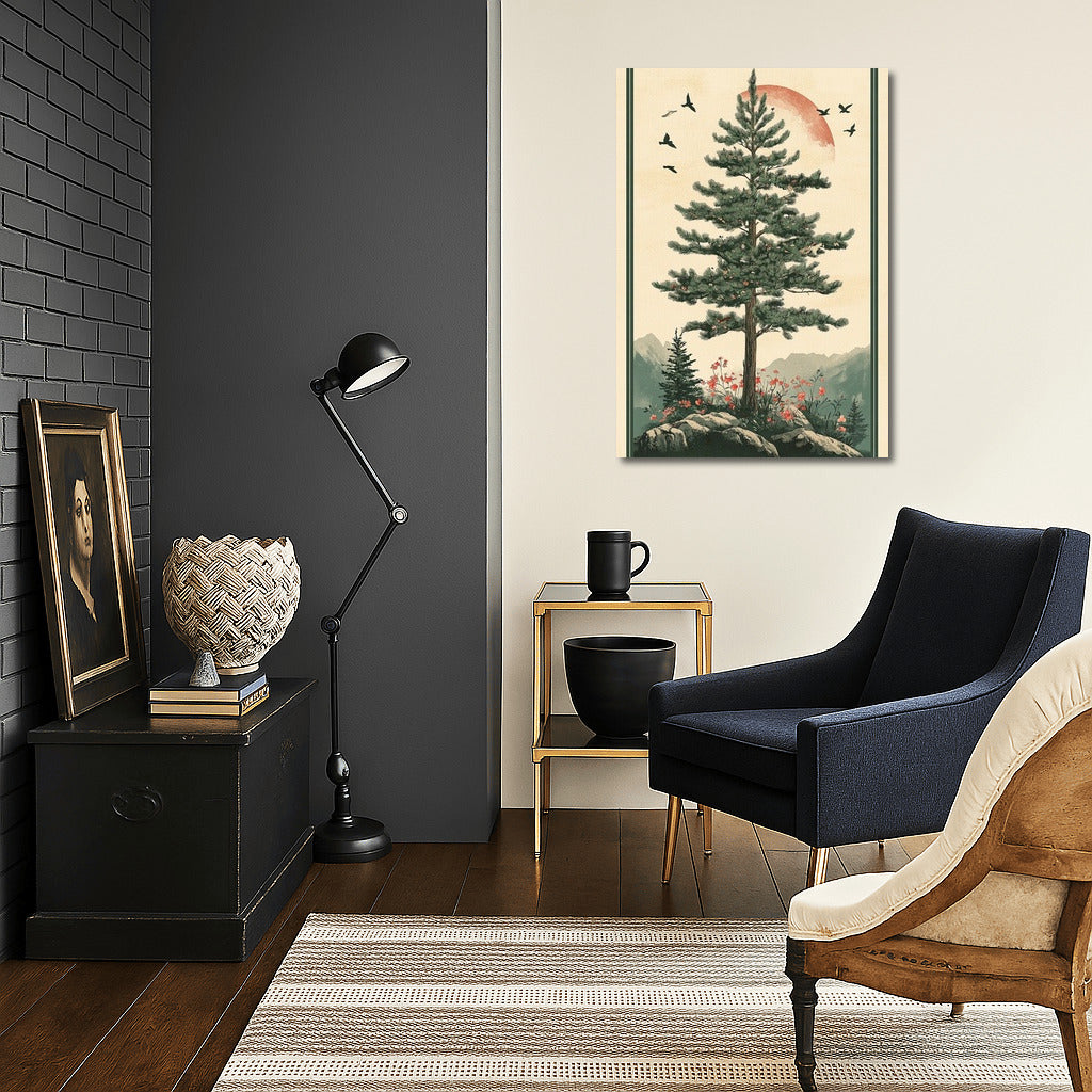 Pine in the Embrace of the Scarlet Sun