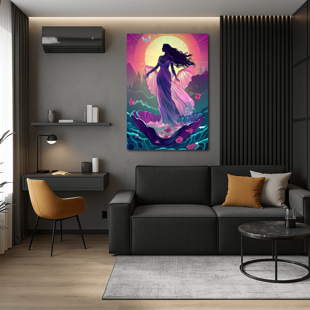 Silhouette of a Dream over the Waves