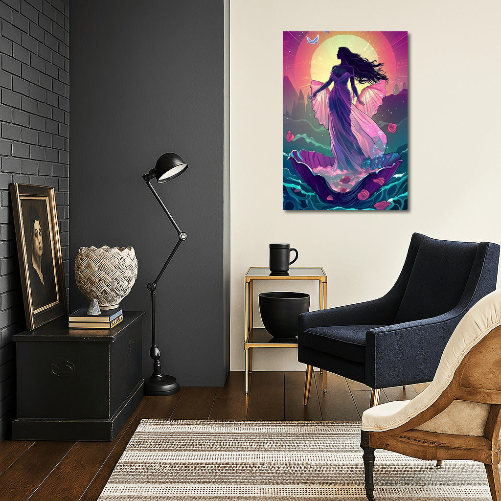 Silhouette of a Dream over the Waves