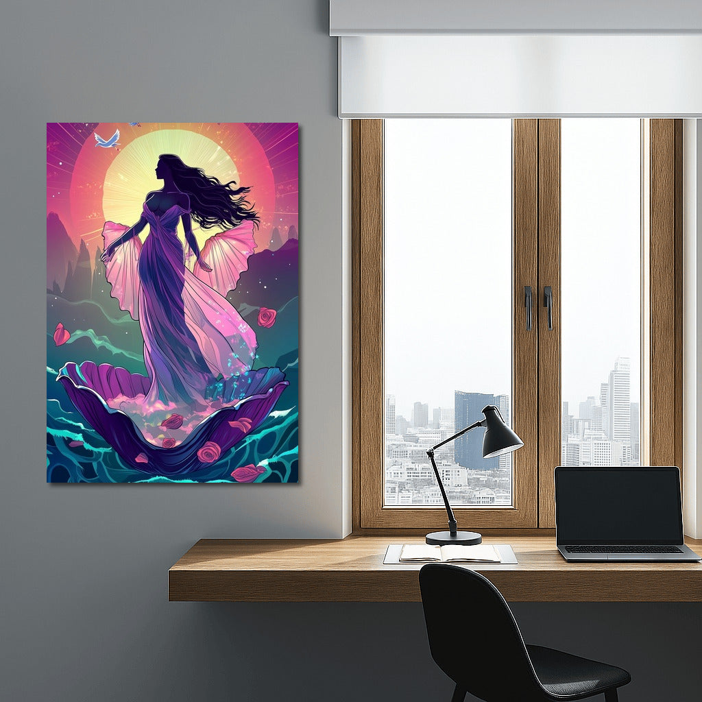 Silhouette of a Dream over the Waves