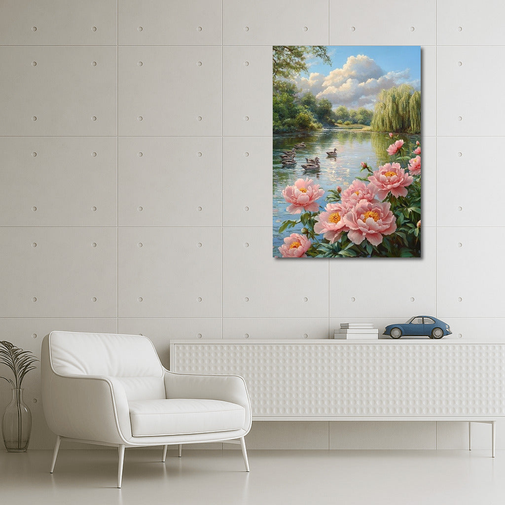 Peony Symphony by the River Bank