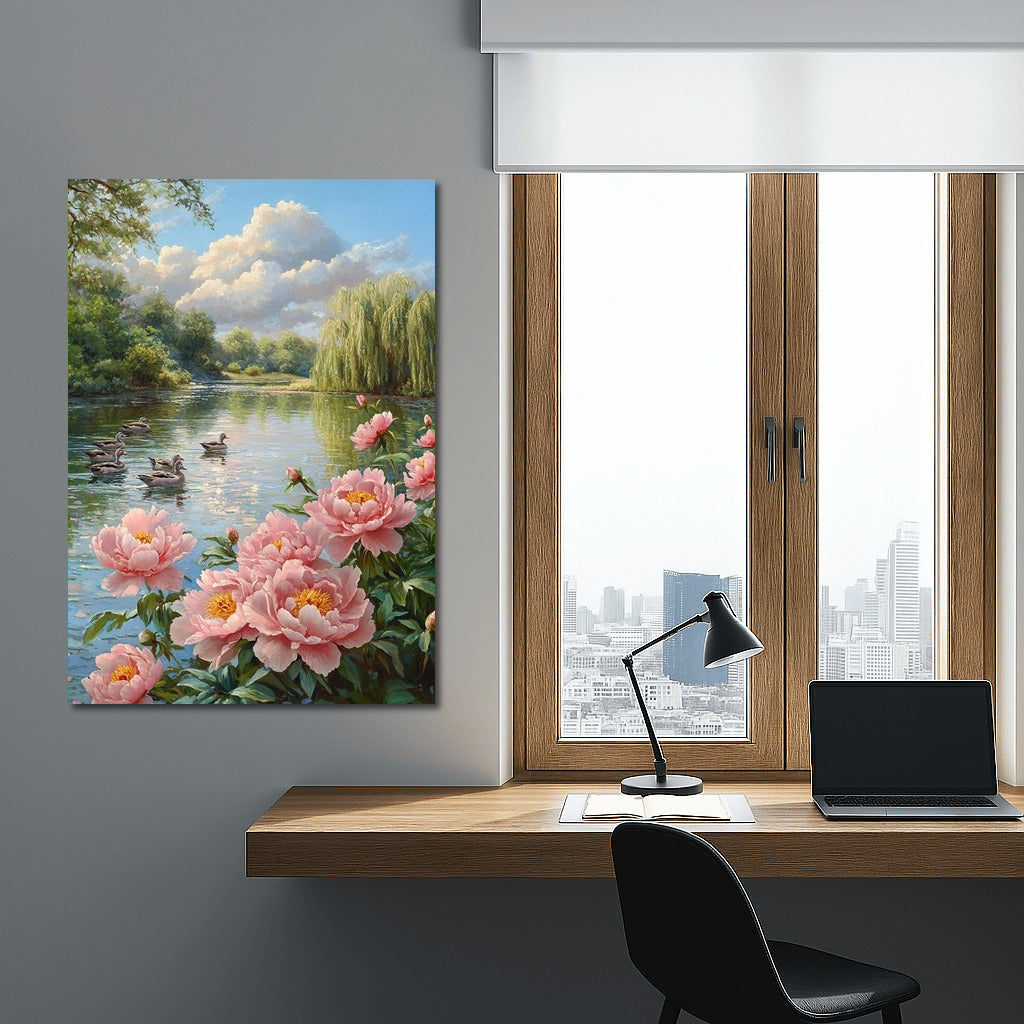 Peony Symphony by the River Bank