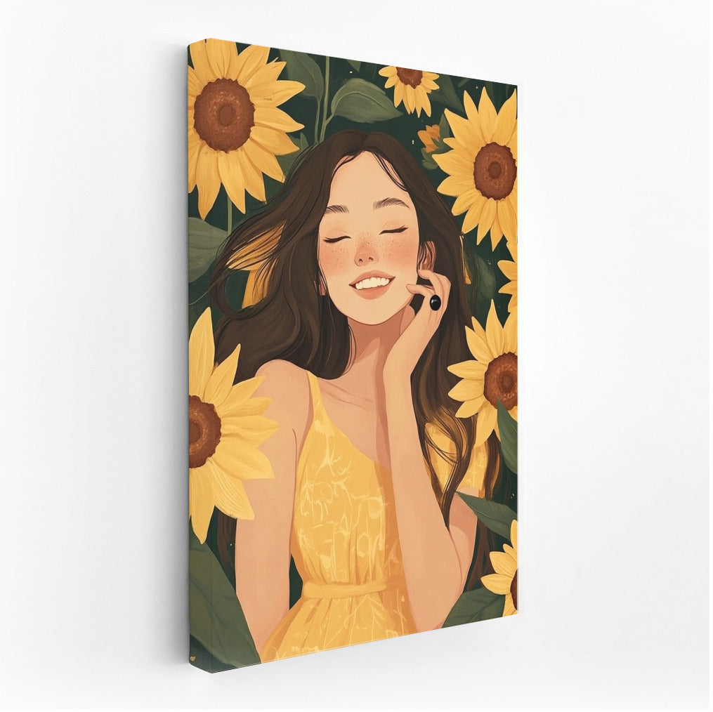 Dance of Sunflowers in the Summer Wind