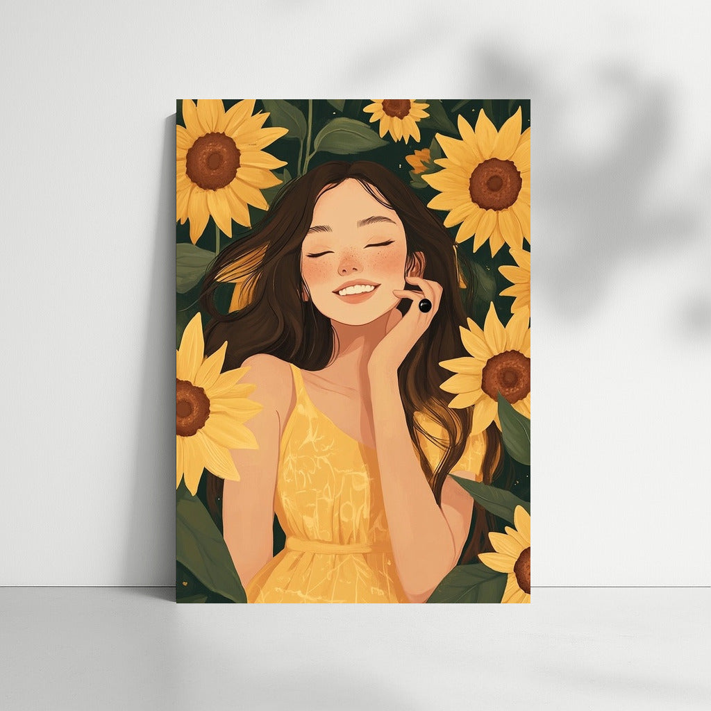 Dance of Sunflowers in the Summer Wind