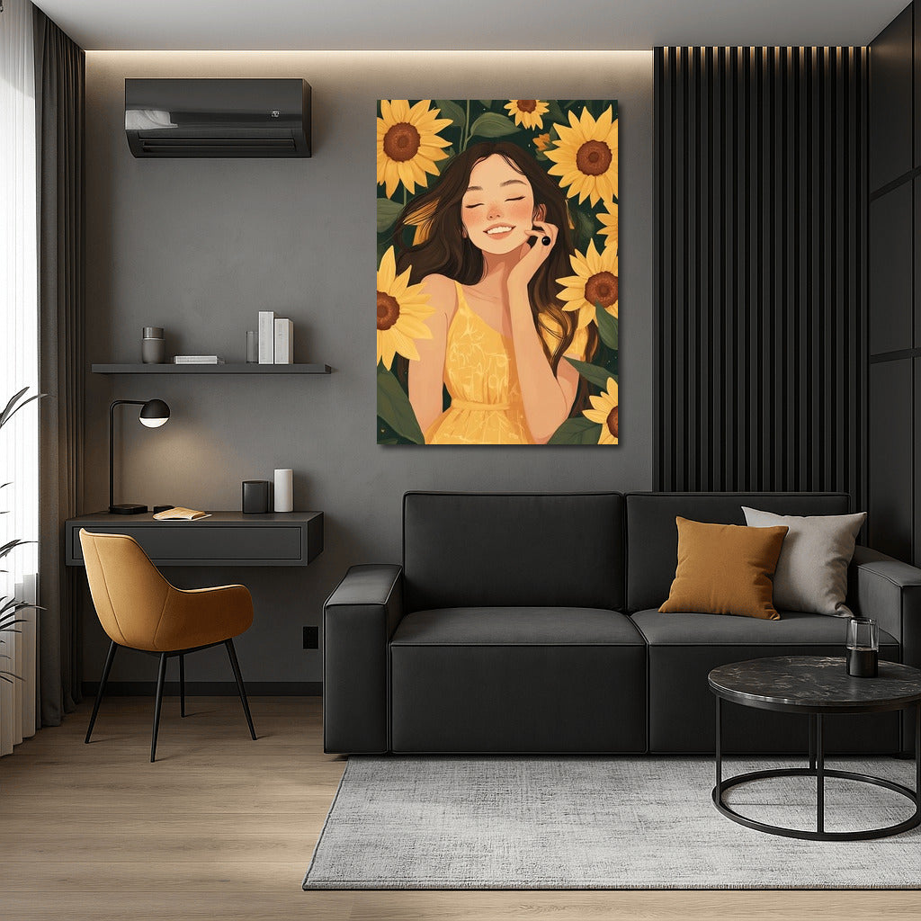 Dance of Sunflowers in the Summer Wind