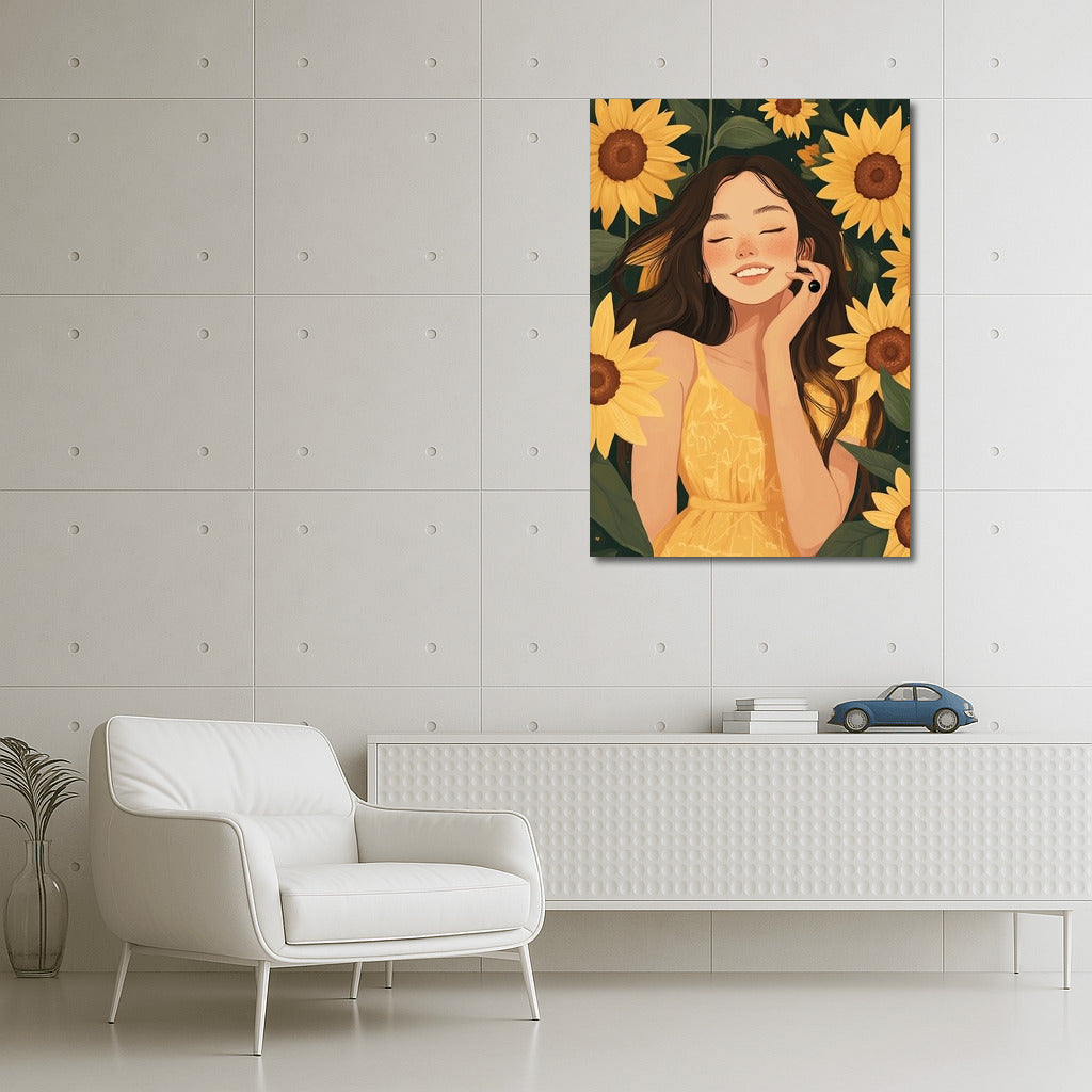 Dance of Sunflowers in the Summer Wind