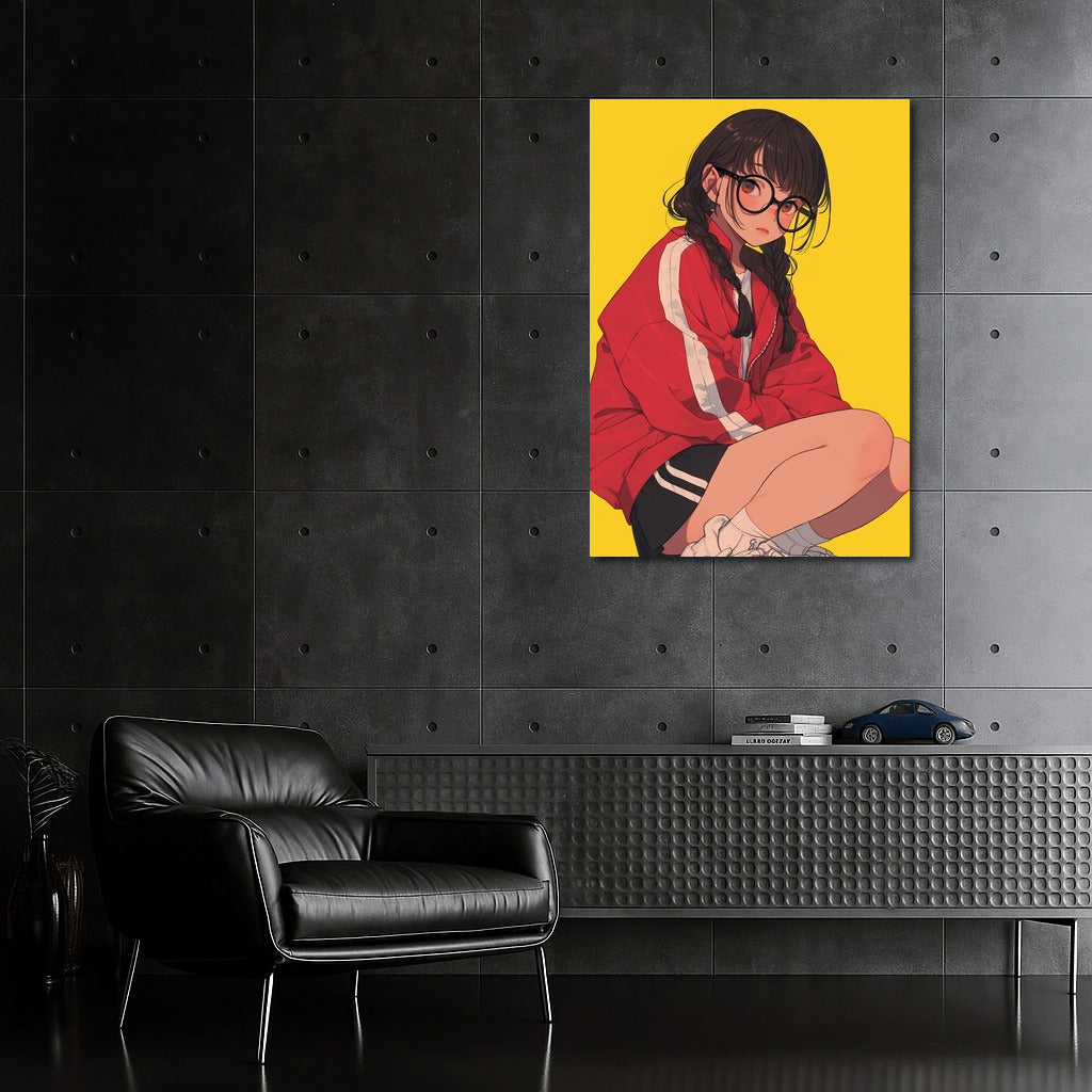 Scarlet Whirlwind on a Golden Background