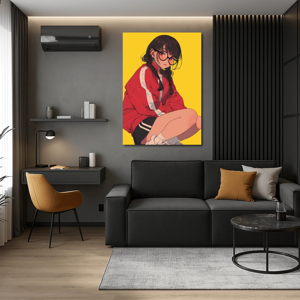 Scarlet Whirlwind on a Golden Background