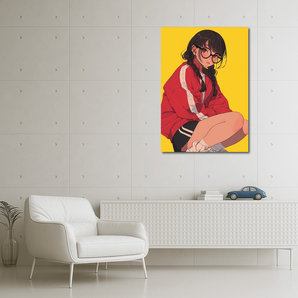 Scarlet Whirlwind on a Golden Background