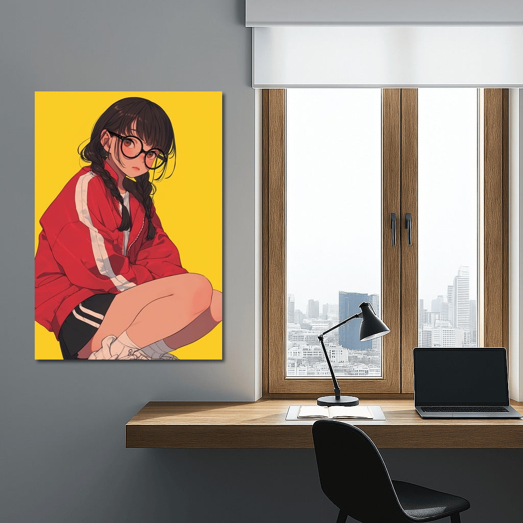 Scarlet Whirlwind on a Golden Background