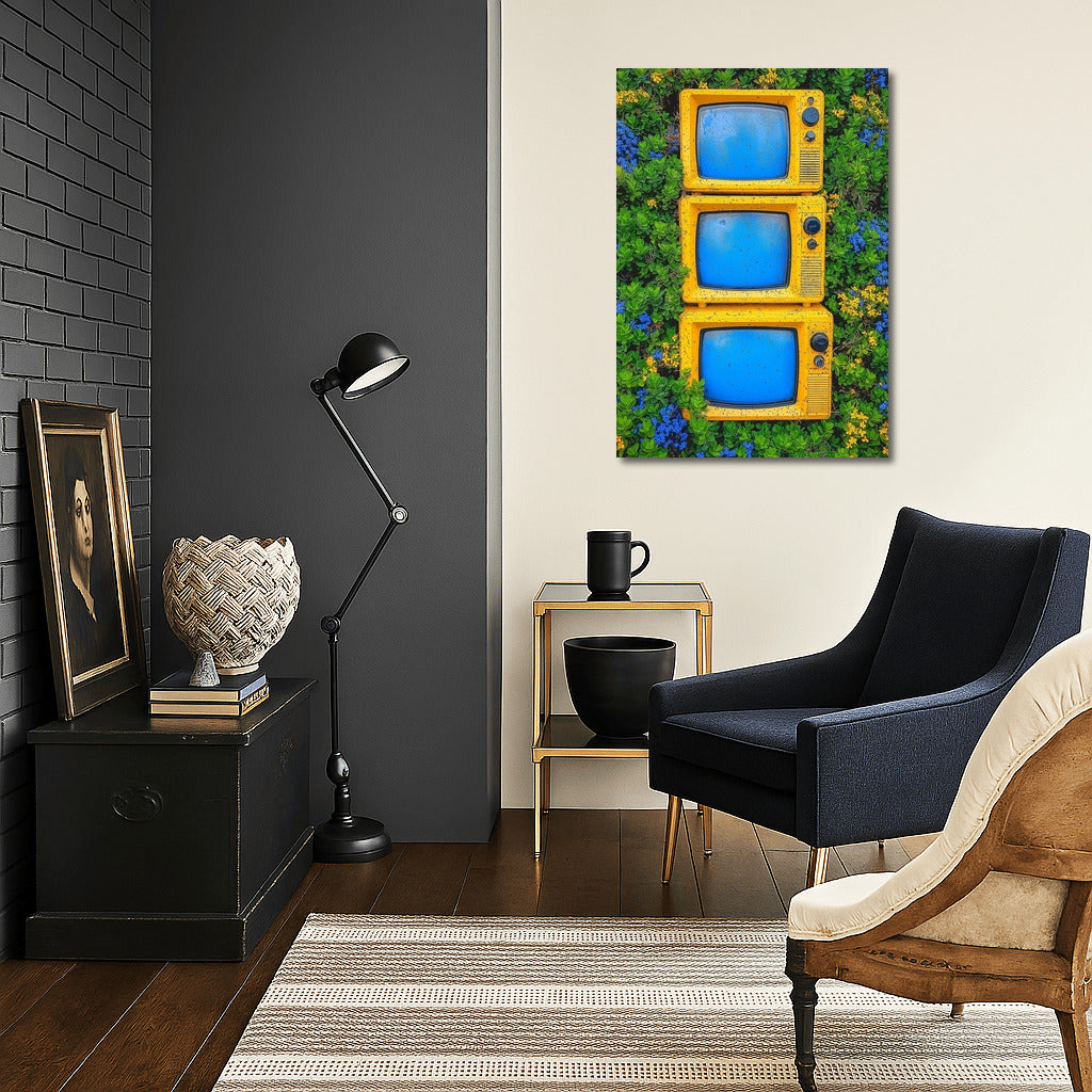 Television Triad in Green