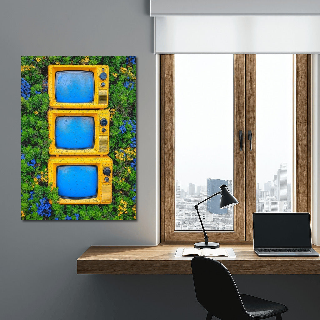 Television Triad in Green