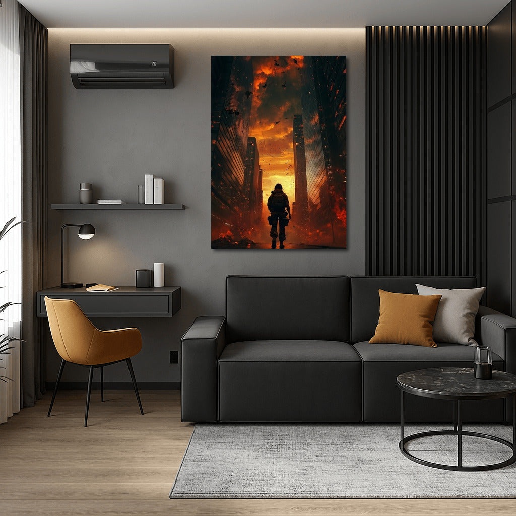 Silhouette in the Fire City