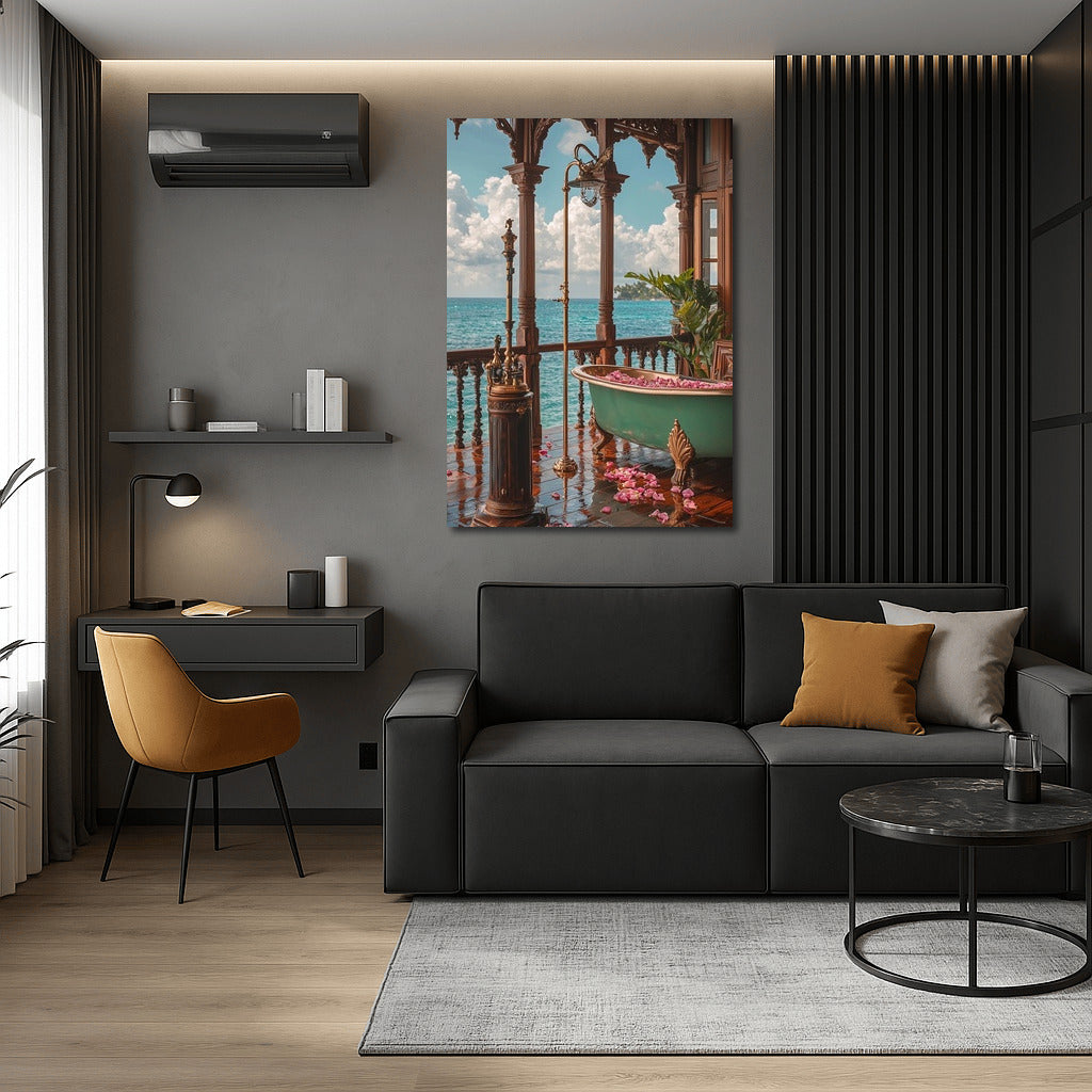 Pink Bath by the Seashore